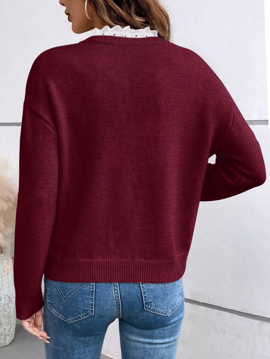 Lace-Up V-Neck Sweater – LIMITED STOCK