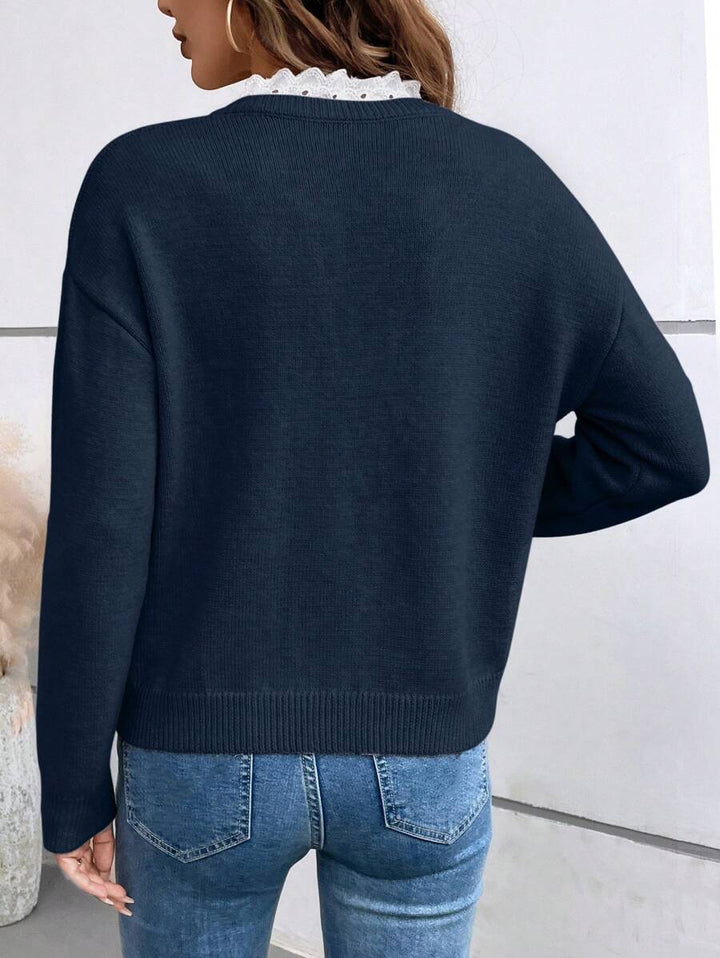 Lace-Up V-Neck Sweater – LIMITED STOCK