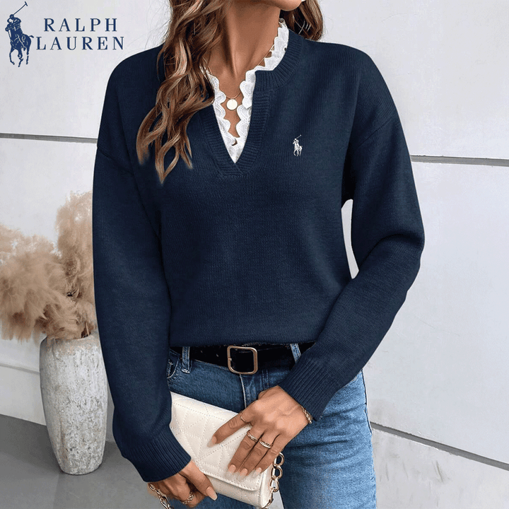 Lace-Up V-Neck Sweater – LIMITED STOCK