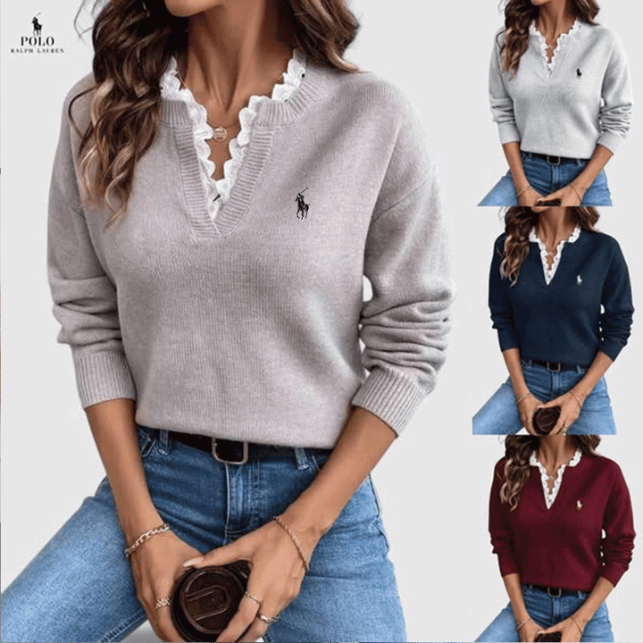 Lace-Up V-Neck Sweater – LIMITED STOCK
